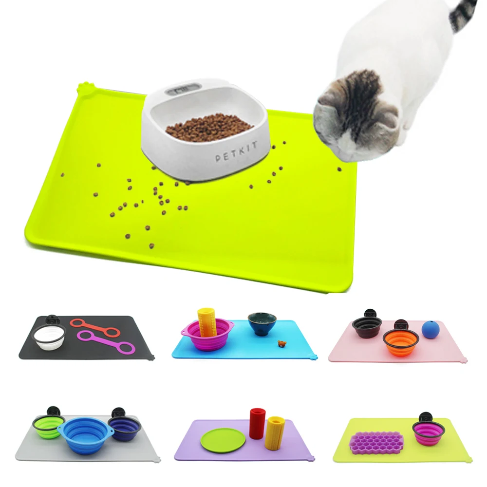 Feeding Water Food Bowl Plate Silicone Tablecloth Bowl Placemat Puppy