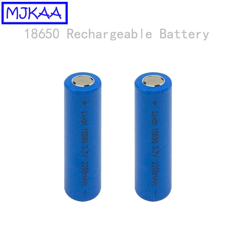 MJKAA 2Pcs 18650 2200mAh 3.7V Lithium Rechargeable Battery+ Charger EU AU Plug Universal Li-ion Batteries Chargers