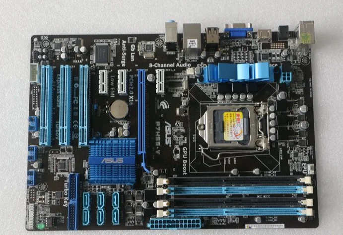 Материнская плата ASUS P7H55-V 1156 материнская DDR3 VGA HDMI ATX PCI-E X16 USB2.0 Intel H55 16 Гб ОЗУ