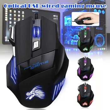 

Wired Gaming Mouse 6/7 Button 5500 DPI LED Optical USB Computer Mouse Comfortable-hold Gaming Mouse JR Deals