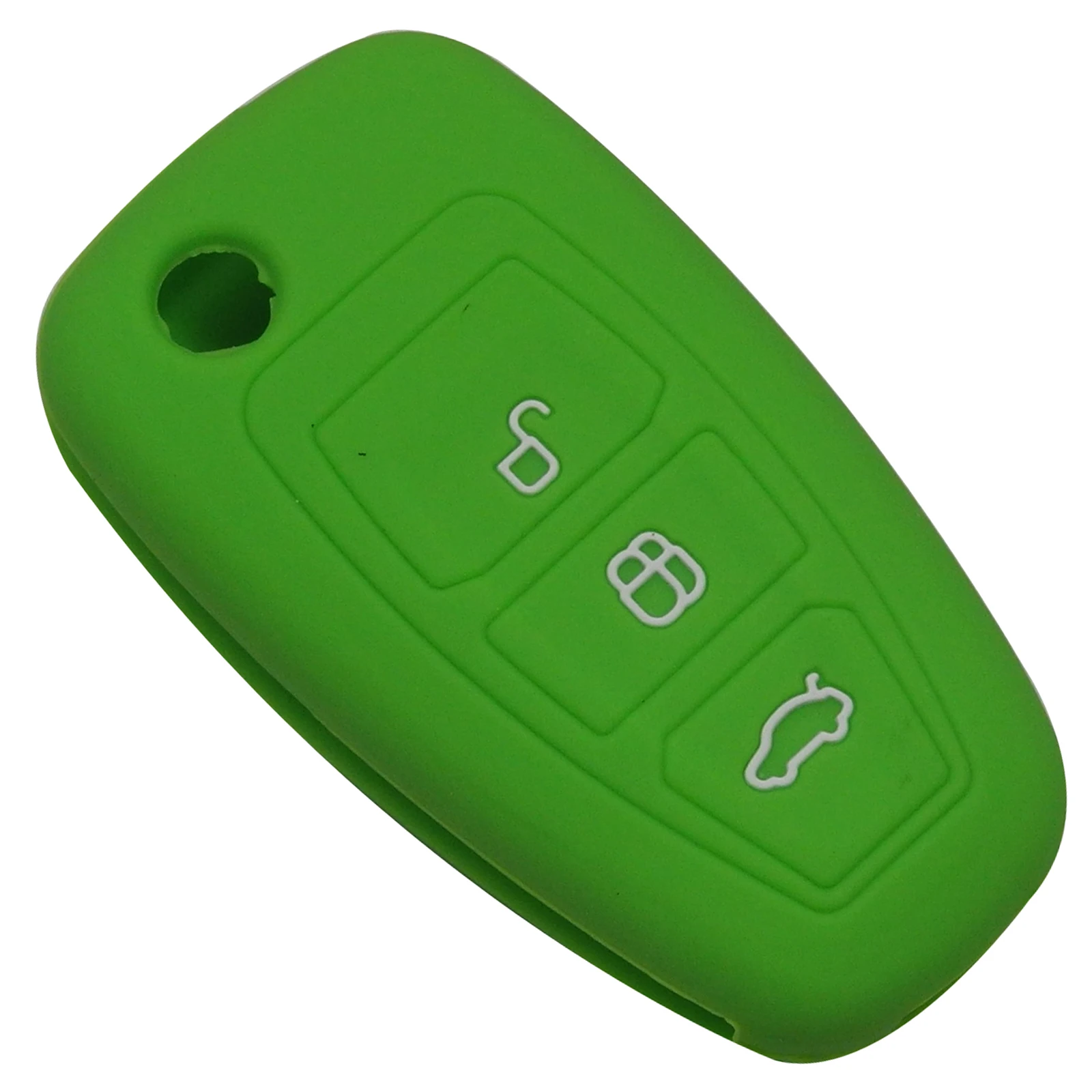 Jingyuqin 3 кнопки дистанционного автомобиля-Стайлинг Силиконовый складной ключ чехол для Ford Mondeo Focus 3 MK3 Kuga Fiesta Escape Ecosport - Название цвета: green