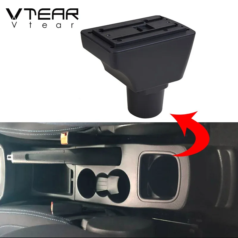 Подлокотник Vtear для Ford Figo внутренняя центральная консоль коробка хранения