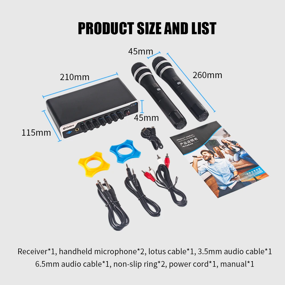Debar E02U professional wireless microphone system
