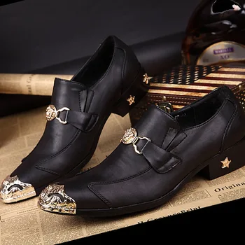 

Shoes Men Genuine Leather Slip-on Casual British Style Loafers Full Grain Leather Cow Leather Gostinshoes Handmade Rubber Solid