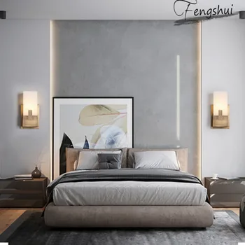 

Nordic Creative Marble Wall Lamp Lighting Fixtures Bedroom Bedside Study Luxury Wall Lights Loft Aisle Sconces Decor Fixtures