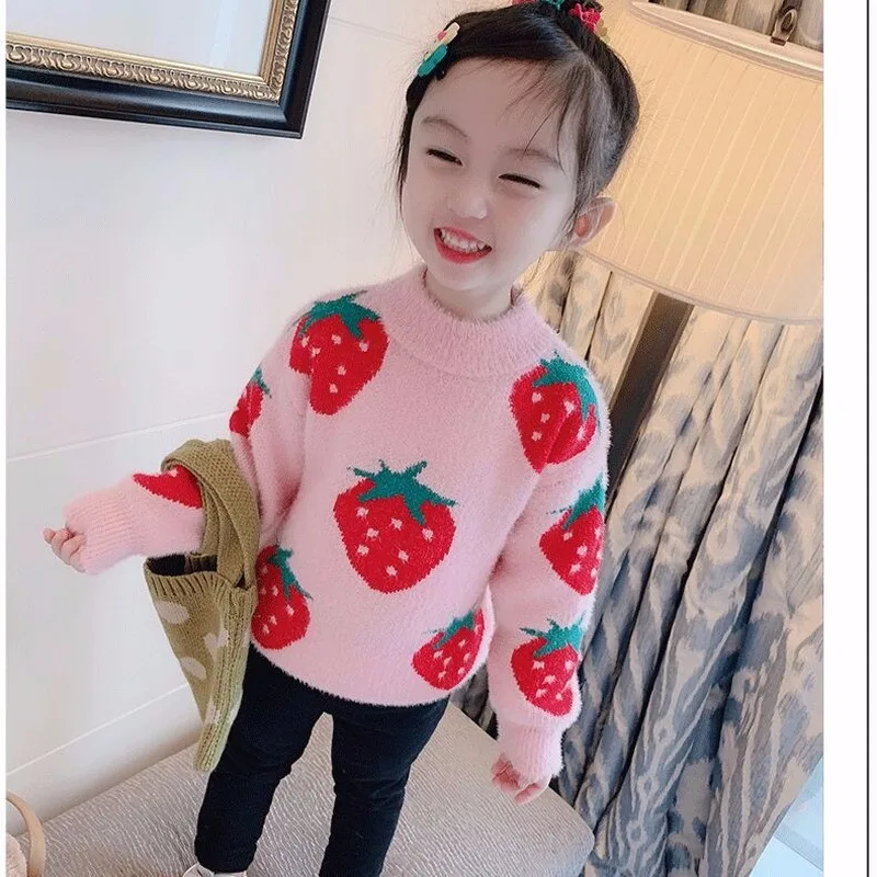 От 2 до 8 лет года; однотонная осенне-зимняя одежда для маленьких девочек; плотная трикотажная одежда; Однотонный детский пуловер; свитер