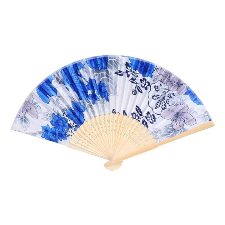 8 Colorful Chinese Bamboo Folding Hand Fan Flower Floral Wedding Dance Party Decor Au08 19 Dropship - Color: 8