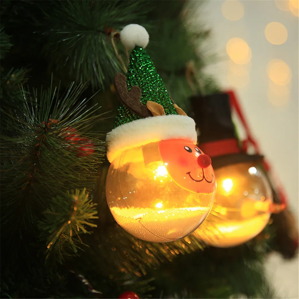 Рождественские украшения с огнями с губчатым наполнителем Рождественские шары мультфильм необычная Рождественская елка Декор Орнамент с рождественской елкой