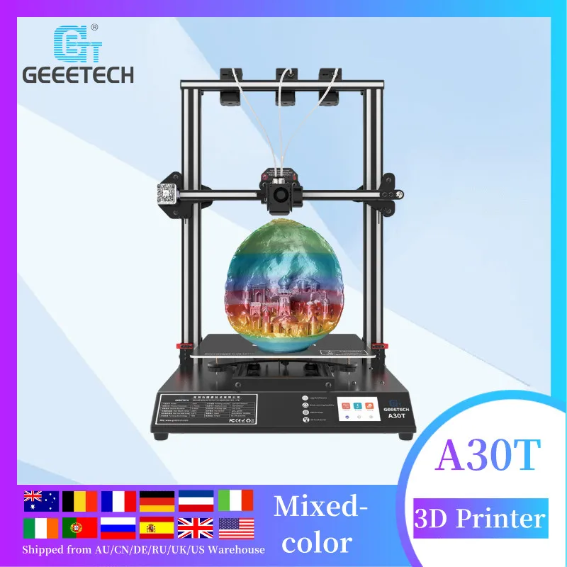 

Geeetech A30T 3 в 1 Профессиональный 3d принтер автоматический Выравнивающий многоцветный большой размер, Break-resumping, Быстрая Сборка DIY