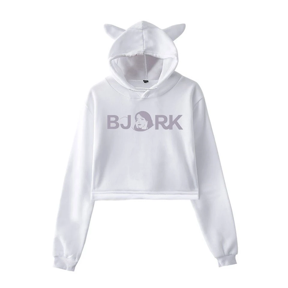 Исландский Каннский фильм королева: Bjork принт модный тренд сала короткий кошачий Топ женские толстовки Толстовка сексуальная горячая одежда