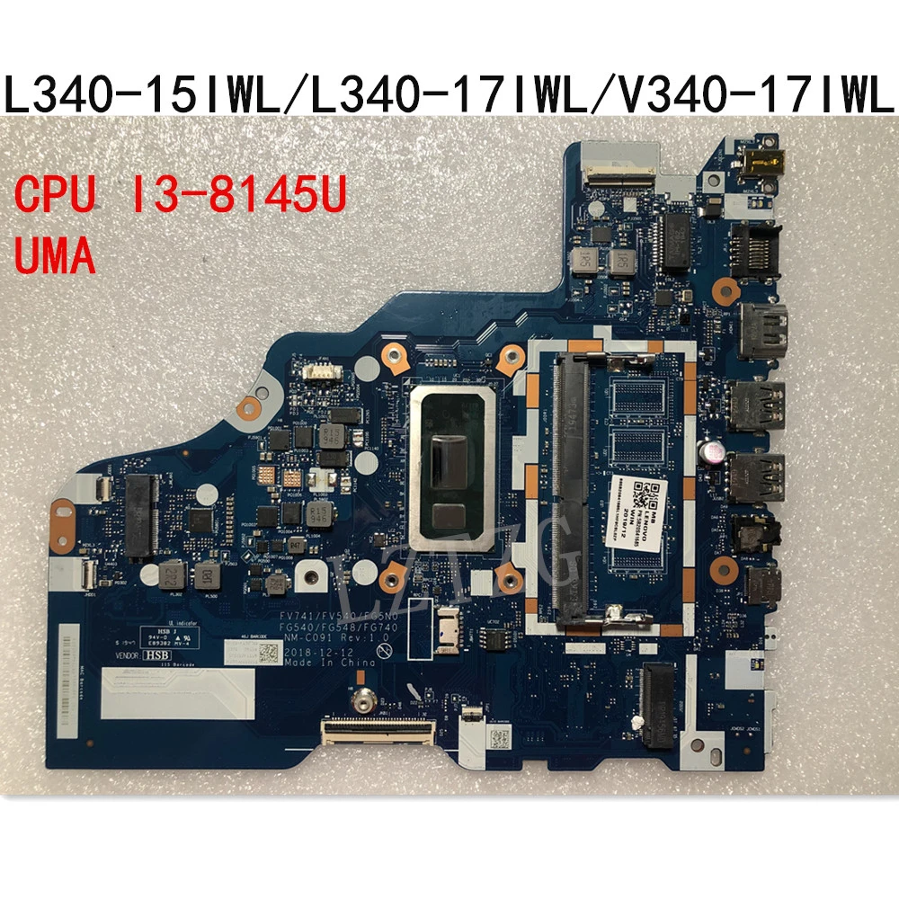 Original Laptop For Lenovo Ideapad L340-15IWL/L340-17IWL/V340-17IWL Motherboard With CPU I3-8145U UMA FRU 5B20S41685 5B20S41686 best motherboard for home pc