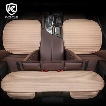 

Karcle 3PCS Linen Car Seat Cvoers Universal Breathable Seat Cushion 4 Seasons Common Warm Winter Car-styling Auto Accessories