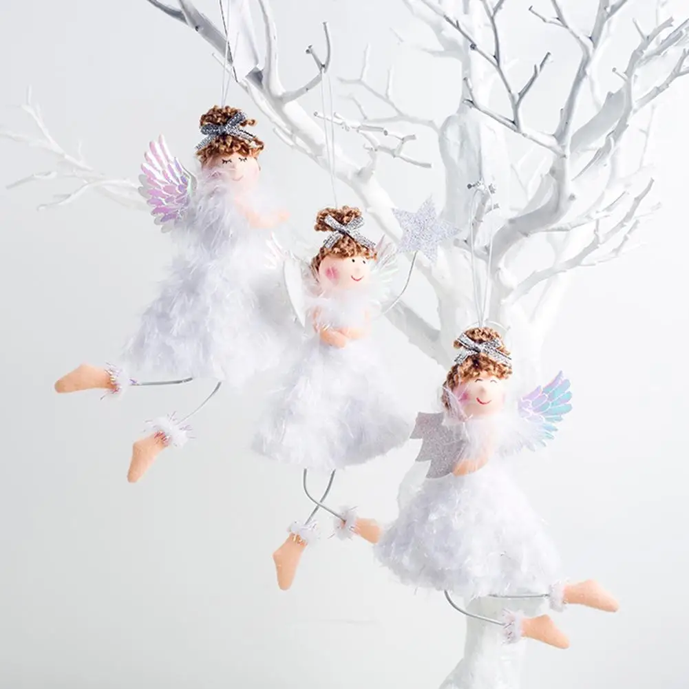 

Plush Angel Pendant Christmas Tree Closet Decoration Pendant Hanging Ornaments for Xmas Tree Party Ornament Kids Gift
