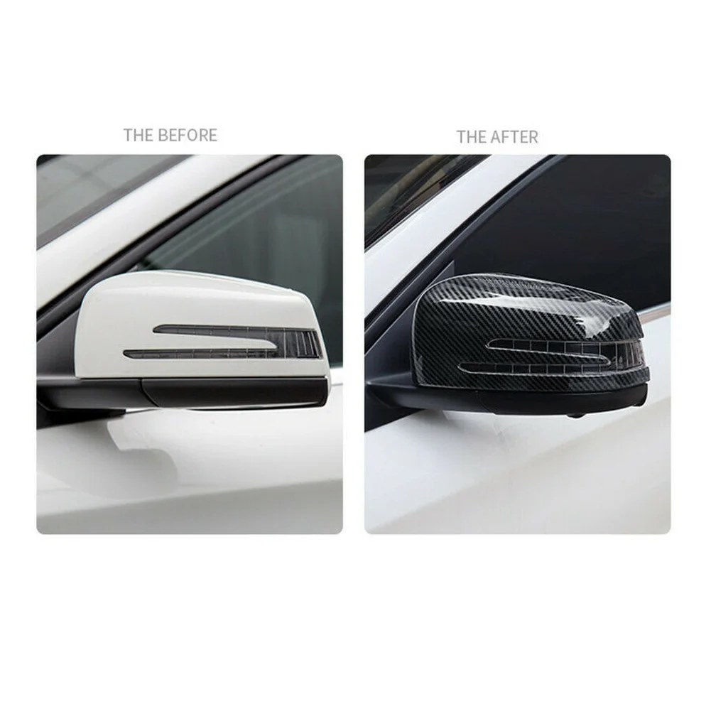 Углеродное волокно Стиль боковое зеркало крышка для Mercedes Benz A B C E CLA GLA GLK класс