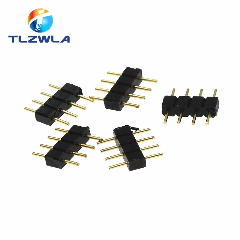 TLZWLA RGB LED connector DIP, 4 pin row needles male head, for 3528 2835 5050 RGB RGBW LED strip