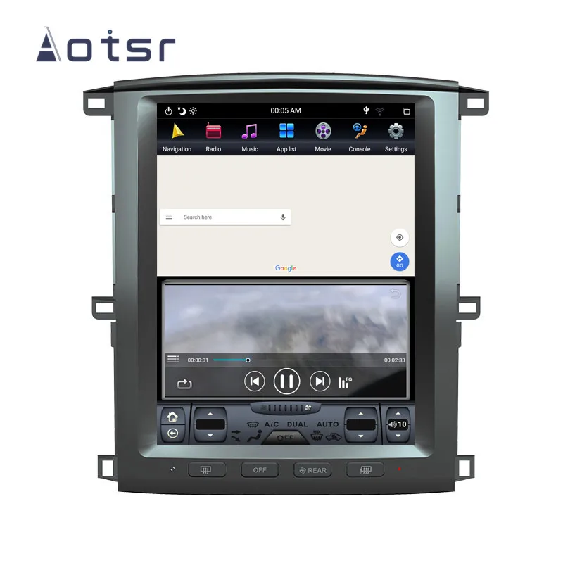 Top PX6 4GB RAM Tesla style Android 8.1 Car GPS Navigation For TOYOTA LAND CRUISER LC100 03 Auto Stereo Car Multimedia Player radio 2