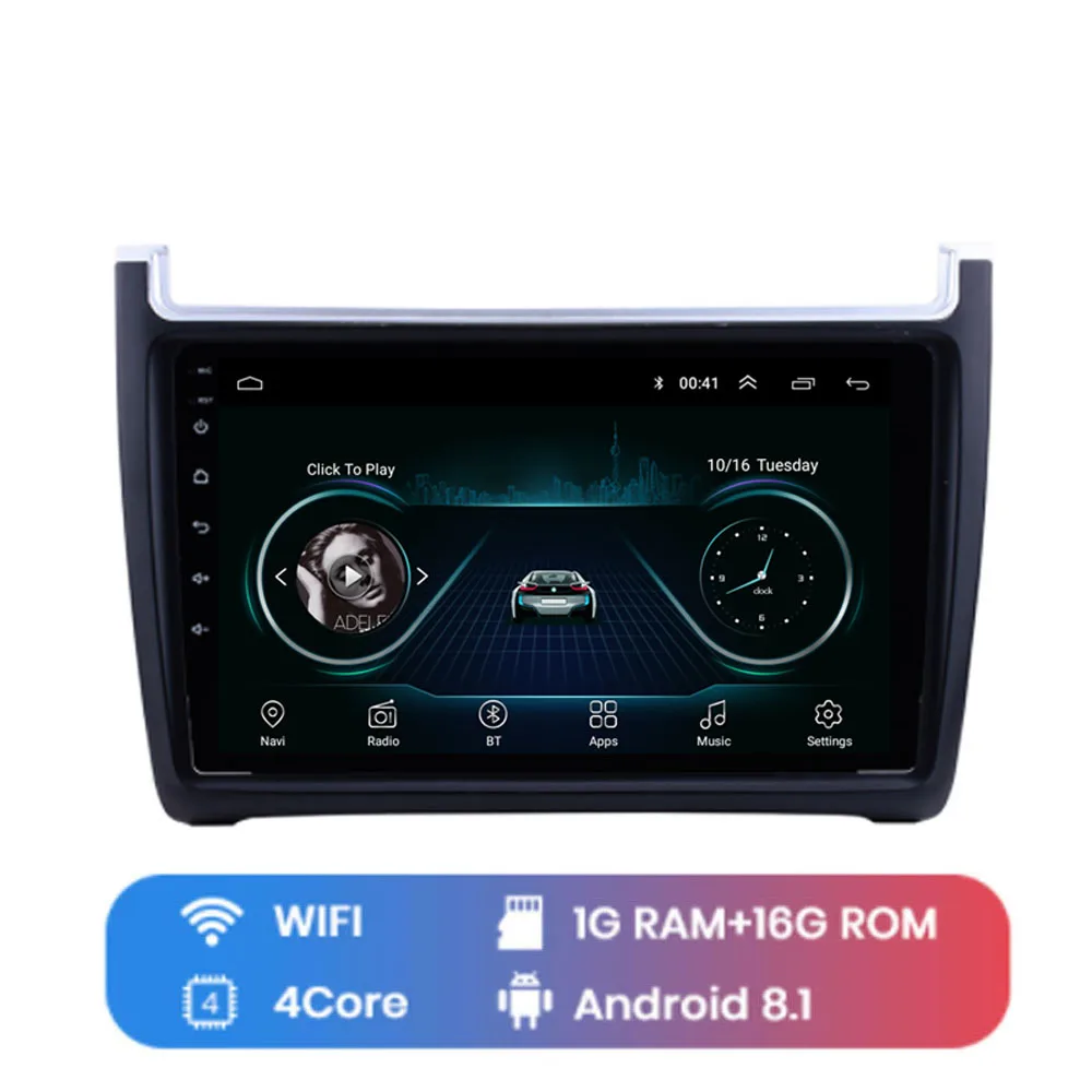 4G LTE Android 8,1 для Volkswagen VW POLO 2008- Мультимедиа стерео автомобильный dvd-плеер навигация gps радио - Цвет: WIFI (1G 16G)