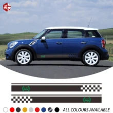 2 Pcs 60th Anniversary Decal Car Door Side Stripes Sticker For MINI Cooper Countryman R60 2010-2016 JCW One Accessories