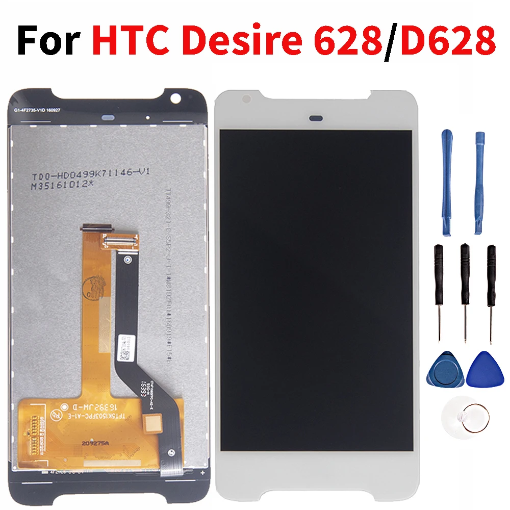 Скидка Качественный ЖК дисплей для htc Desire 628 D628 ЖК дисплей кодирующий преобразователь сенсорного экрана в сборе Замена мобильного телефона для htc ...