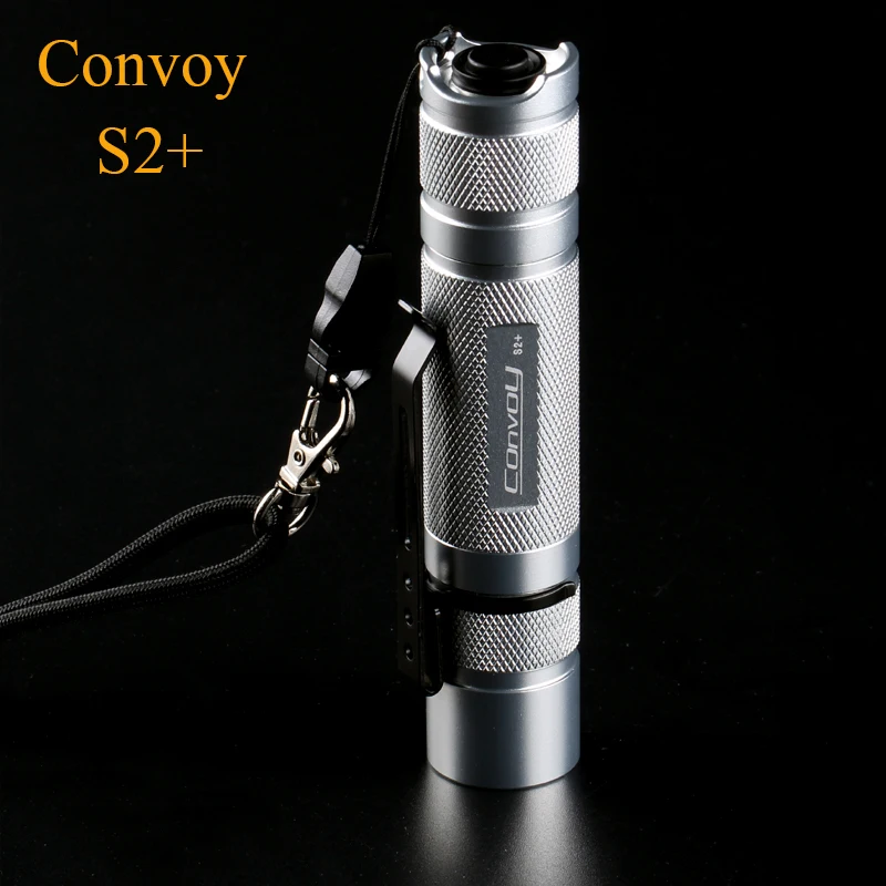 

LED Flashlight Silver Convoy S2+ with XPL HI Led Ar-coated Glass Biscotti Firmware EDC Torch Lanterna LED Mini 18650 Flash Light