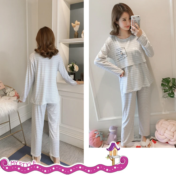 Dollplus, пижамный комплект для беременных, женская одежда для сна, модная одежда с длинными рукавами для кормления грудью, кормящих грудью, Одежда для беременных