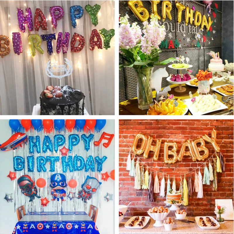 Воздушный шар с надписью Happy Birthday воздушный из фольги цвета розового золота