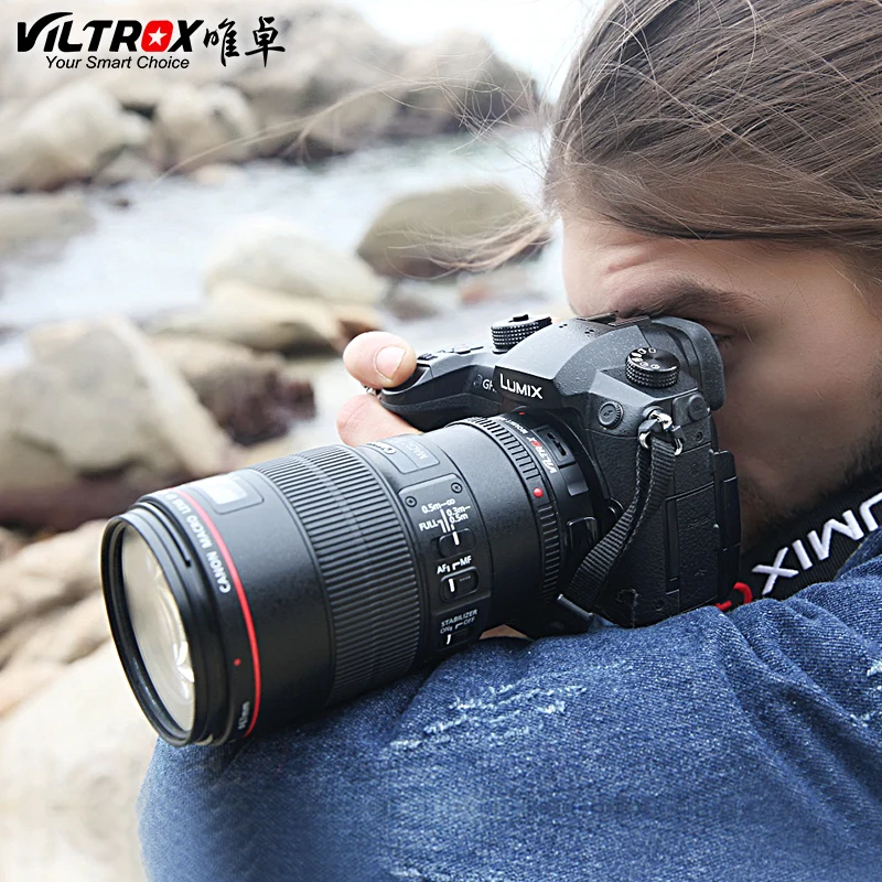 Адаптер для объектива камеры Viltrox с автофокусом Canon EOS EF M4/3 креплением на GH5 GH4 GX85