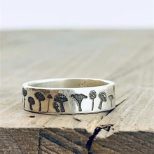 

Simple Retro Style Personality Mushroom Pattern Pattern Ring Exquisite Creative Women's Jewelry Party Accessories Best Gift