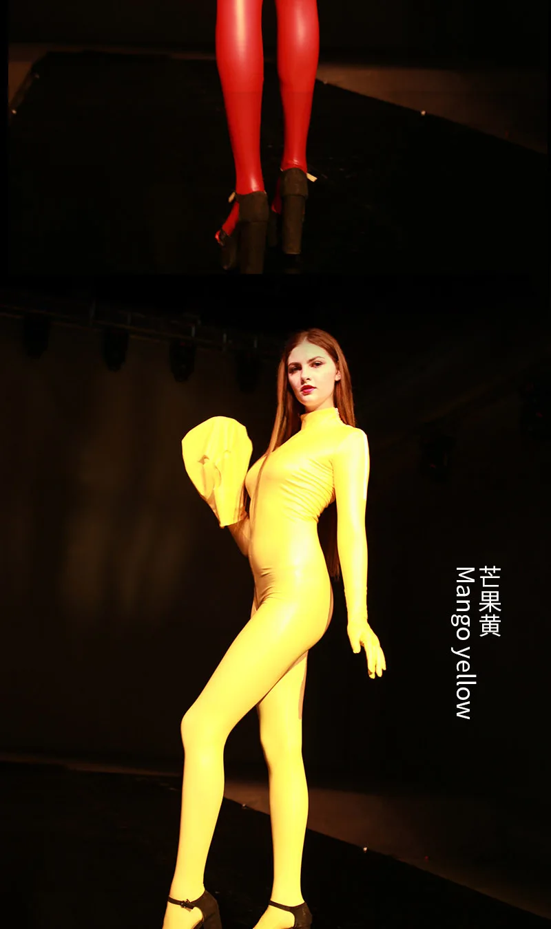 Ecoosexy 3pcs Set Woman Zip Open Crotch Catsuit Faux Leather Stage Straitjacket Zentai Full Tights Latex Leotard Pu Long Sleeve Jumpsuit -Zentai shop online