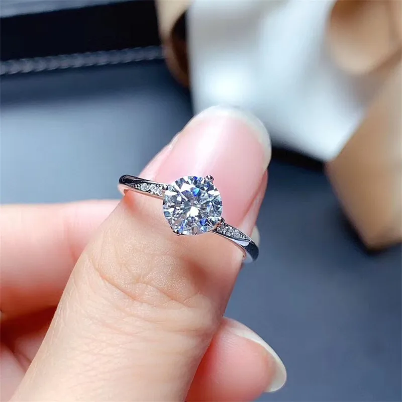 Moissanite кольцо 1CT VVS Lab бриллиантовое роскошное ювелирное изделие для женщин