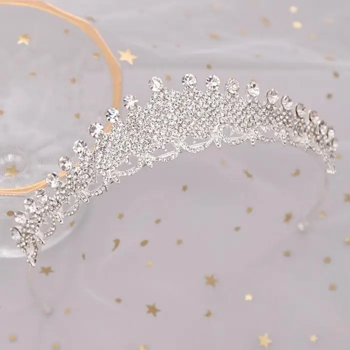 Высокая мода Роскошный Сияющий Золотой Серебряный Кристалл Диадемы и короны петельки для волос невесты Noiva Свадебные аксессуары для волос