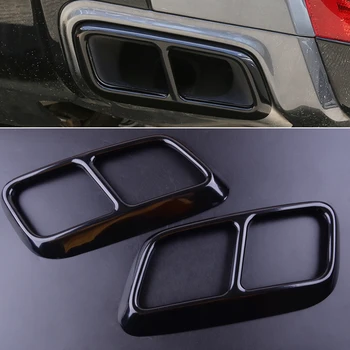 

beler Black 2pcs 304 Stainless Steel Exhaust Mufflers Cover Trim Frame Fit For Land Rover Range Rover Sport 2018 2019