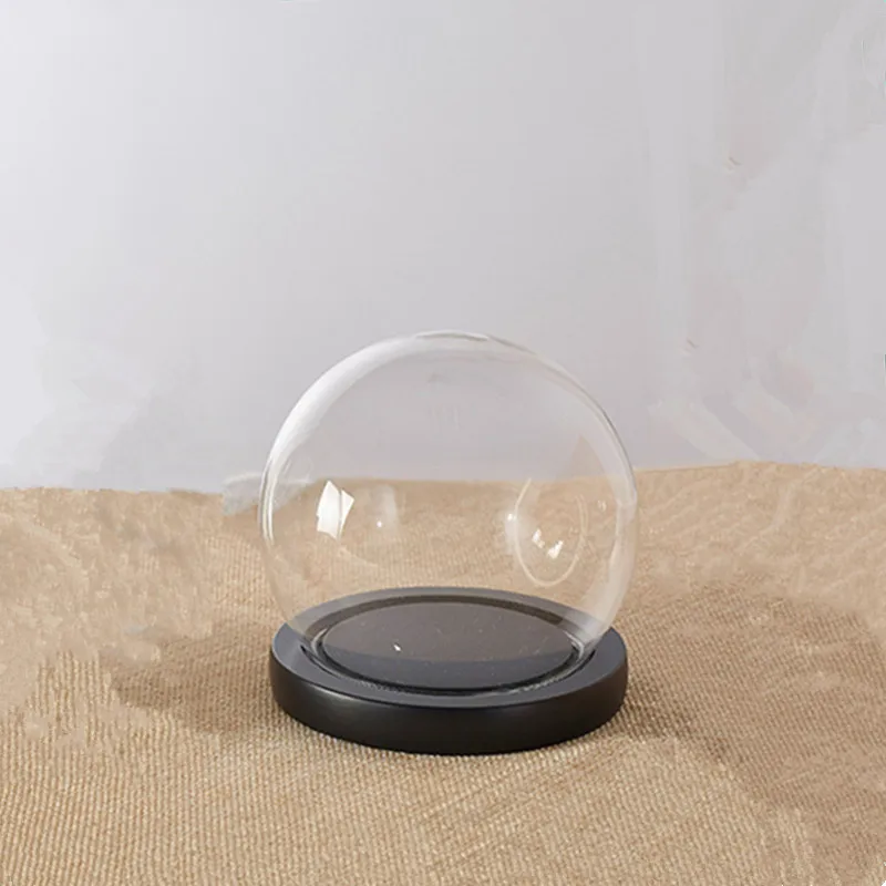 12sets/pack Diameter=10cm Small Size Round Shaped Glass Dome Vase Home Decoration Friend Favor Gift Cover Wedding Live Prop