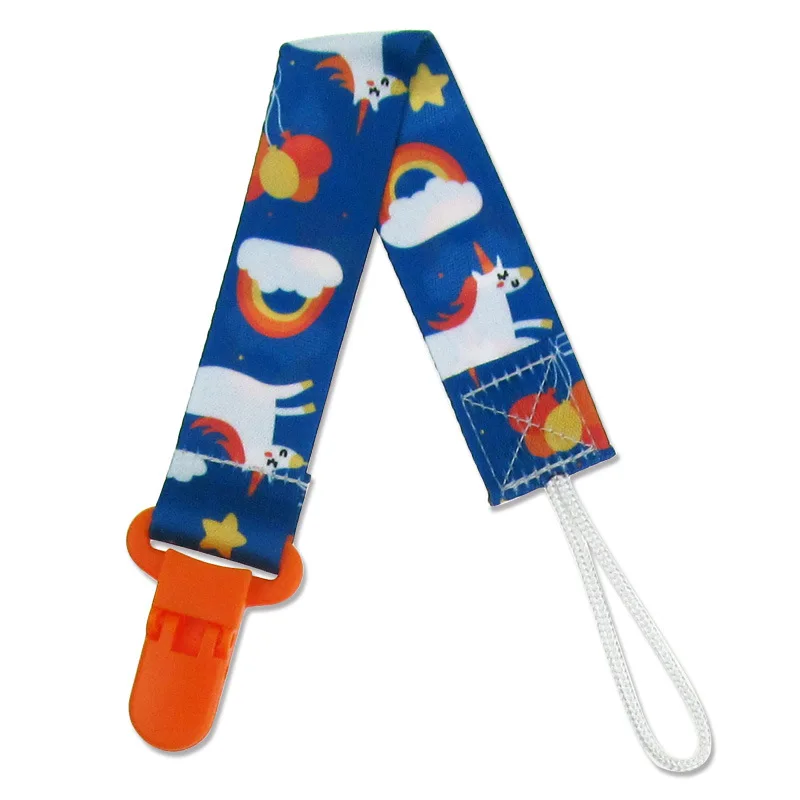 1 Piece Baby Pacifier Chain Dummy Clip Nipple Holder For Nipples Children Cartoon Print Pacifier Clip Soother Anti-drop Holder