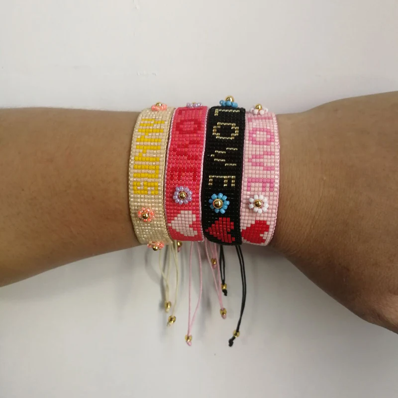 

SHINUSBOHO 100% MIYUKI Delicas Pulseras Love Heart Bracelet Lucky Charm Handmade Bracelet for Women Bileklik Couple Jewelry Men