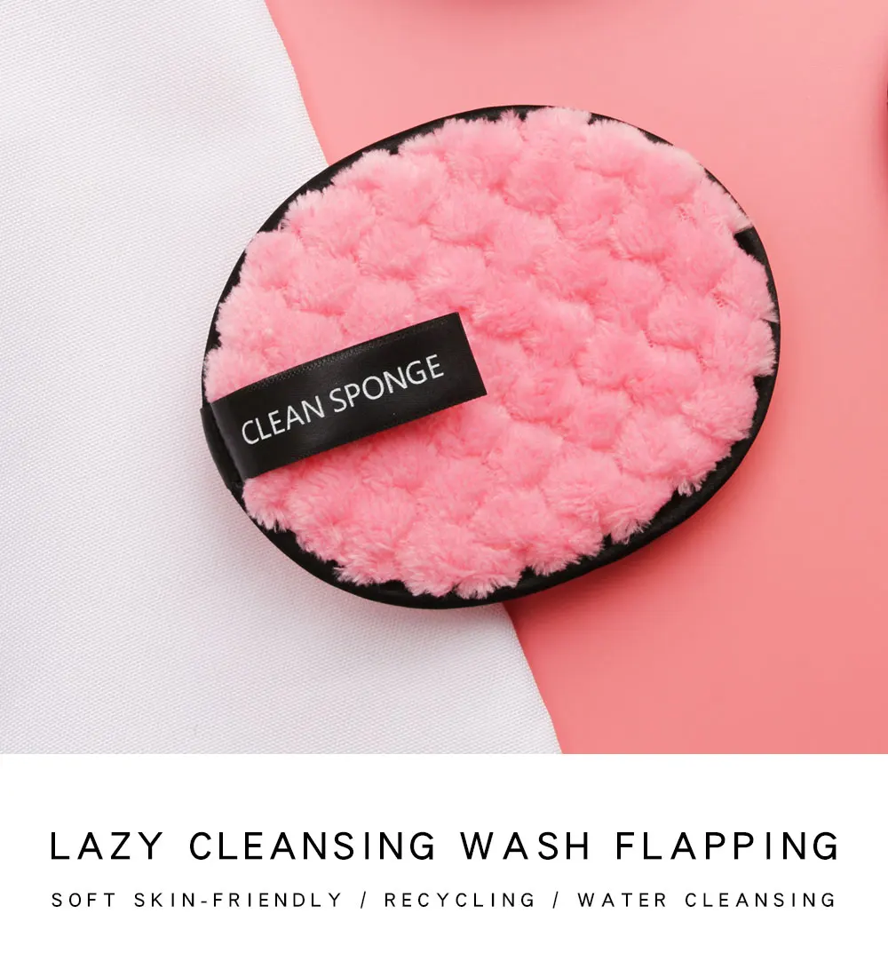 MAANGE Soft Fiber Makeup Remover Puff Facial Wash Puff Double Sided Makeup Sponge Easy to Use Beauty Remover Tools