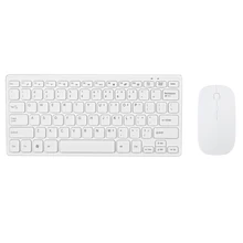 2,4 ГГц Универсальная беспроводная клавиатура, мышь, набор, оптическая, уменьшающая шум, эргономичная, нескользящая, домашняя, игровая, комбинированная, мини, чувствительная, ультра тонкая
