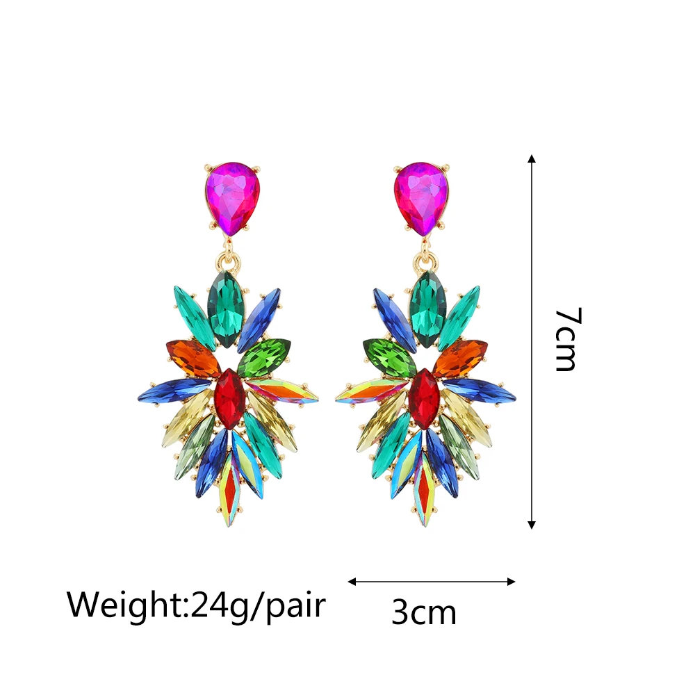Ztech Mix Crystal Geometric/Bowknot Earrings For Women Big Long Trendy Jewelry Brincos Korean Fashion Accessories pendientes
