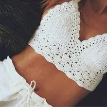 Сексуальный женский бюстгальтер, Пляжное бикини, короткий вязаный Топ, вязаный, без рукавов, с открытой спиной, кружевной, вязаный, с поясом, топы, новинка, шикарный, винтажный