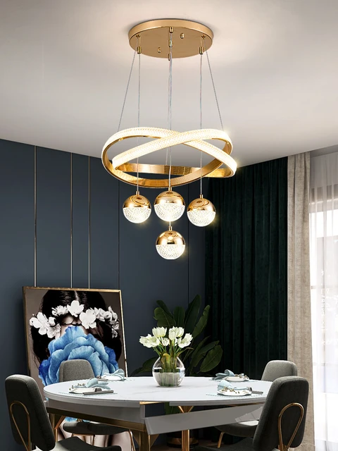 Light luxury dining room chandelier designer modern art three-head Nordic bedroom round table lamp - AliExpress