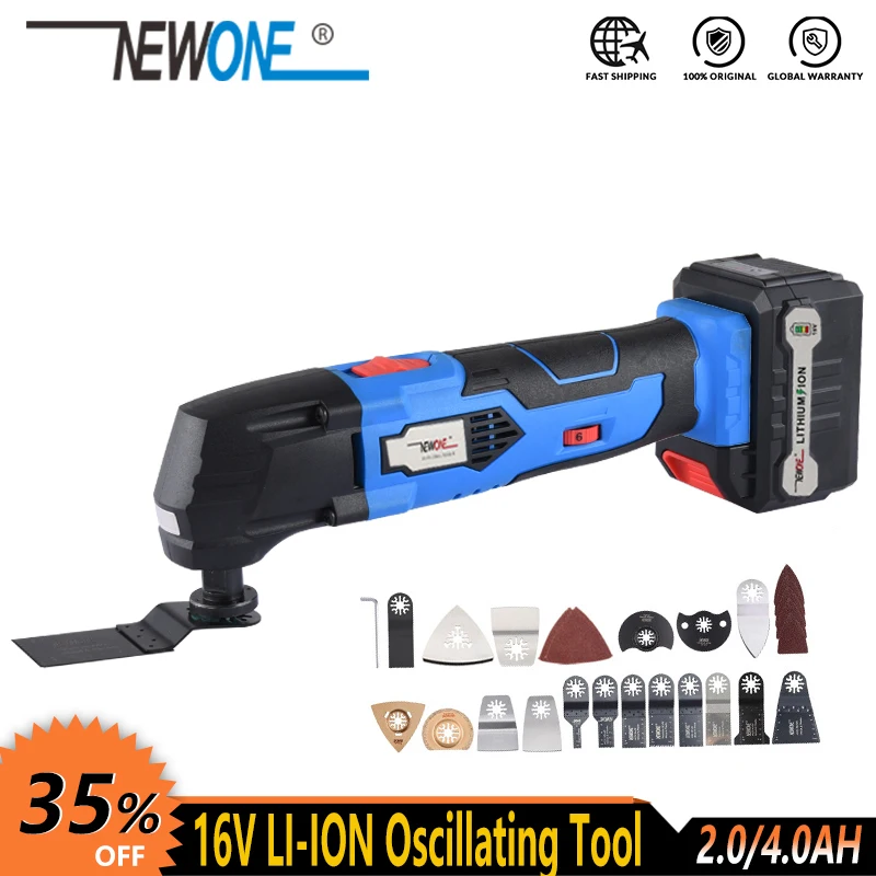 NEWONE 16V Li-ion multi-function tool oscillating tool with battery electrical renovator trimmer saw power tool machine