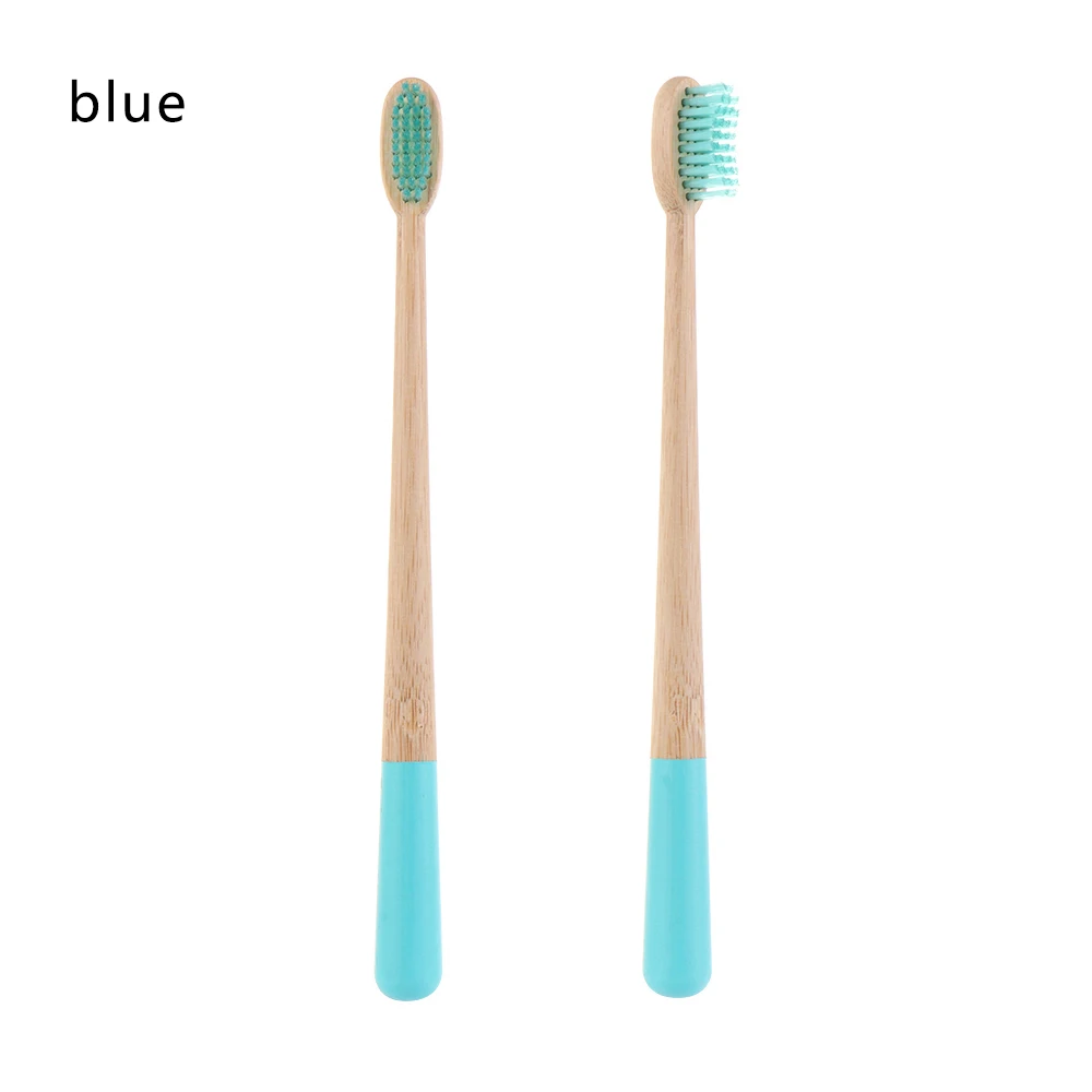 1PC Bamboo Toothbrush Vegan Biodegradable Eco Soft Medium Dental Health Natural Brush Wood Handle Oral Hygiene Care Tools - Цвет: blue