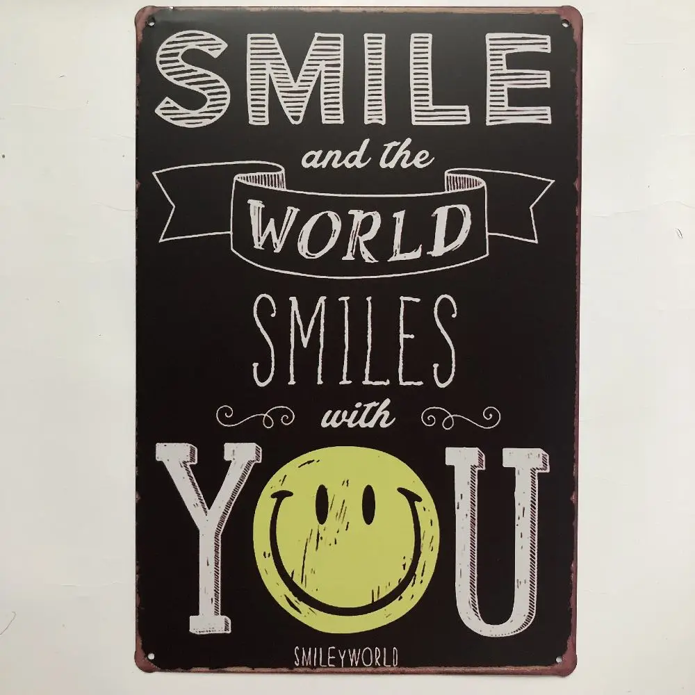 Smile With World And You номерной знак ретро постер для мотоциклов домашние оловянные знаки