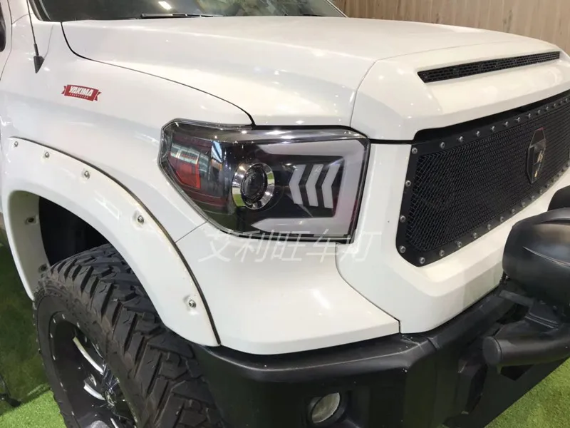 Автомобильный Стайлинг, чехол на голову для Toyota Tundra, фары, Tundra, светодиодный фонарь, DRL Объектив, двойной луч, би-ксенон, автомобильные аксессуары