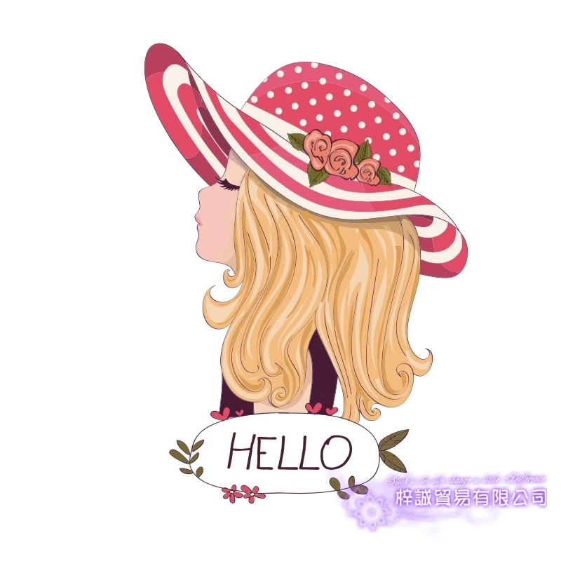 DCTAL Clothing Store Girl Decal Cute Girls Glass Colorful Wall Sticker Coffee Folwer Store Decal Cloakroom Showcase Decor