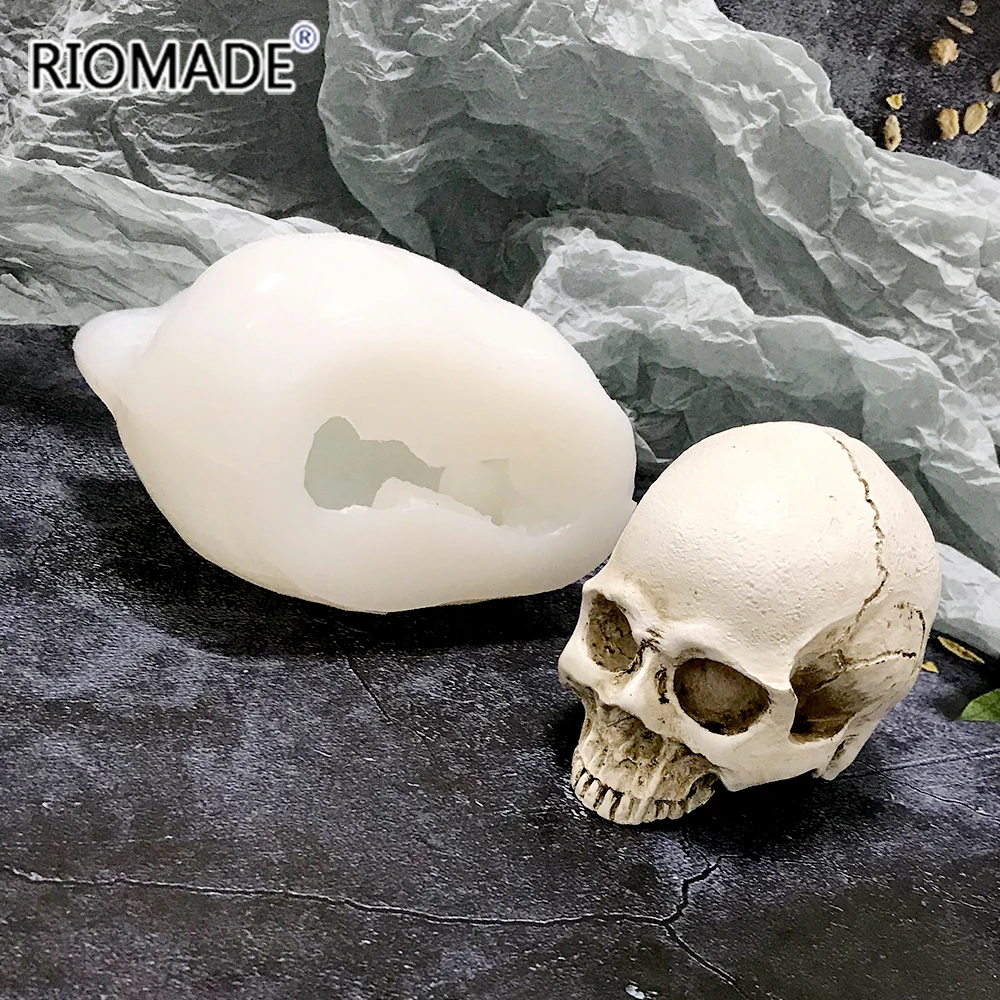 3d Skull Silicone Mold Halloween Hand-made Candle Mold Diffuser Gypsum  Aromatherapy Resin Ornament Cake Decor Resin Mould - AliExpress