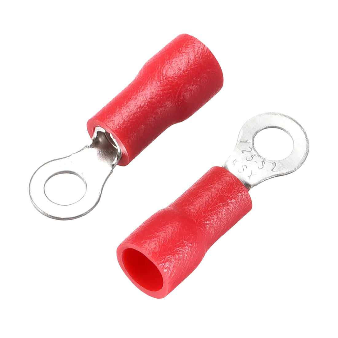 

uxcell 100Pcs RV1.25-3.2 Electrical Crimp Terminal Ring-Spade Wire Connector AWG22-16 for Electric and Electronic Industry