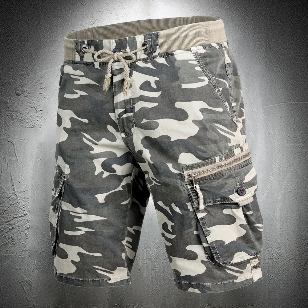 Al aire libre de los hombres pantalones de verano de camuflaje pantalones cortos táctico militar prendas de vestir pantalones cortos estampado de camuflaje con bolsillos 2021 nuevo