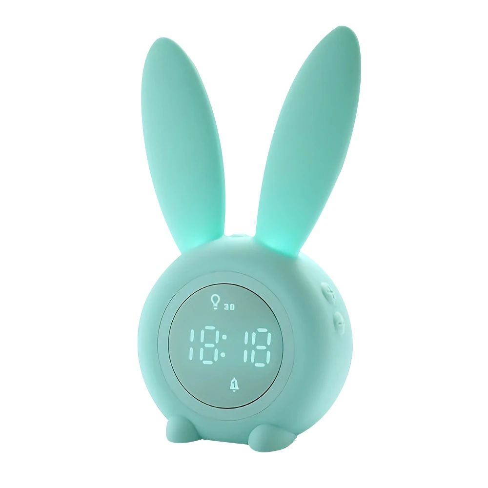 

Bunny Ear LED Digital Alarm Clock LED Display Sound Control Cute Rabbit Night Lamp Modern Timers Desk Clock For Home Decoration