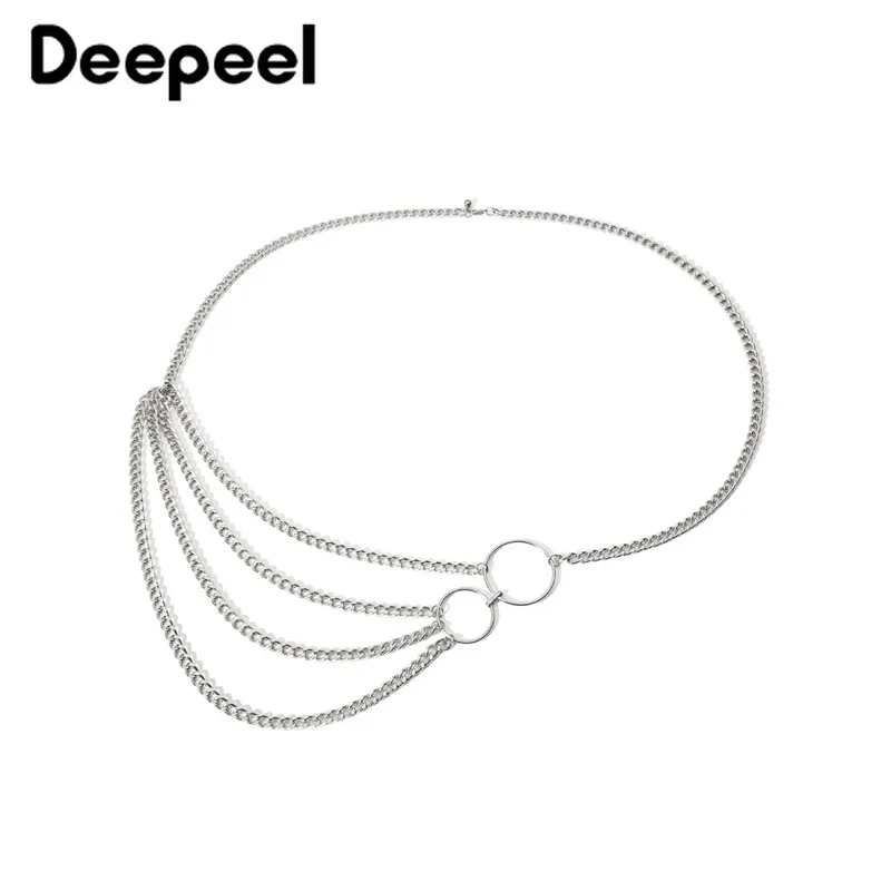 Deepeel, 1 шт., 68 см, женская простая алюминиевая цепочка, многослойная цепочка на талию, Женский Ретро стиль, уличный стиль, сексуальный пояс YK659 - Цвет: silver